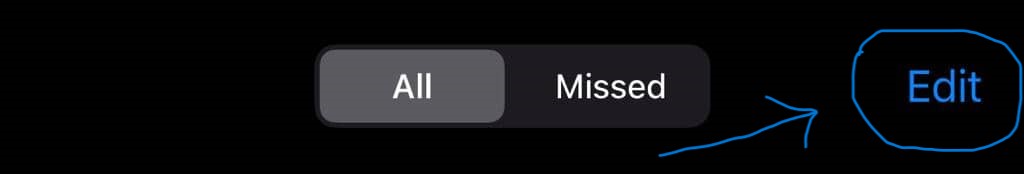 iPhone Edit Option on Call Log 