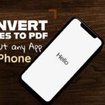 an iPhone and text "Convert Photos to PDF file Free"