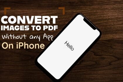 an iPhone and text "Convert Photos to PDF file Free"