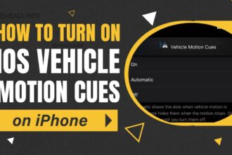 Text with Screenshot of ios vehicle motion cues