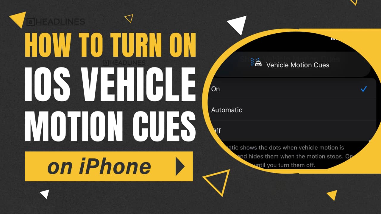 Text with Screenshot of ios vehicle motion cues