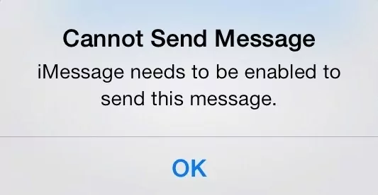 iMessage Needs to be Enabled to Send This Message